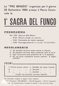 Il volantino della prima Sagra del Fungo
